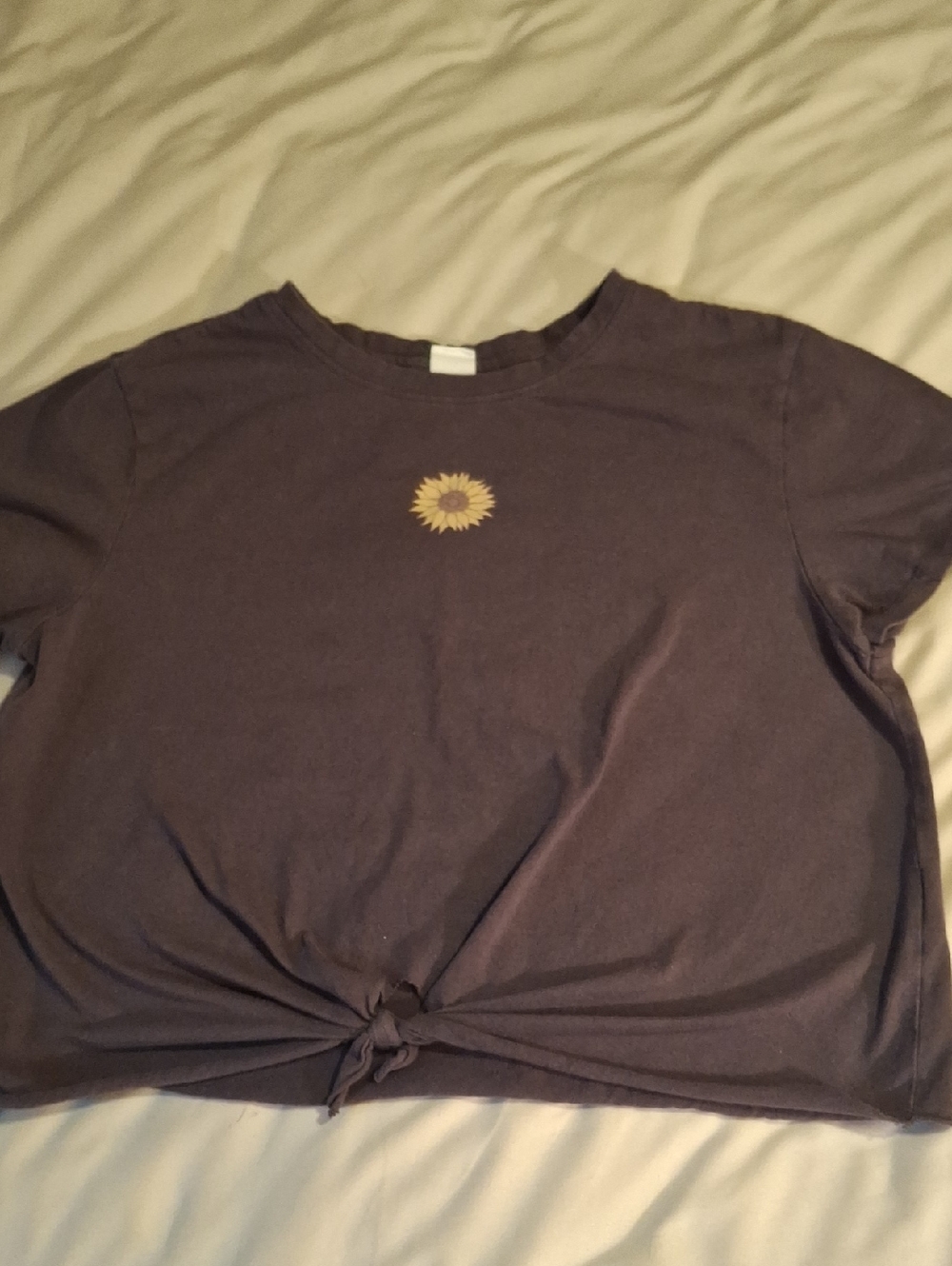 Vibe N' Gray Sunflower Tie Tee